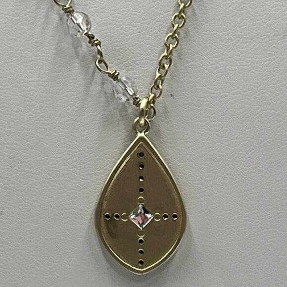 Silpada K & R Weekender Gold Plated Teardrop Crystal Accent necklace KRN0084 - Picture 2 of 15